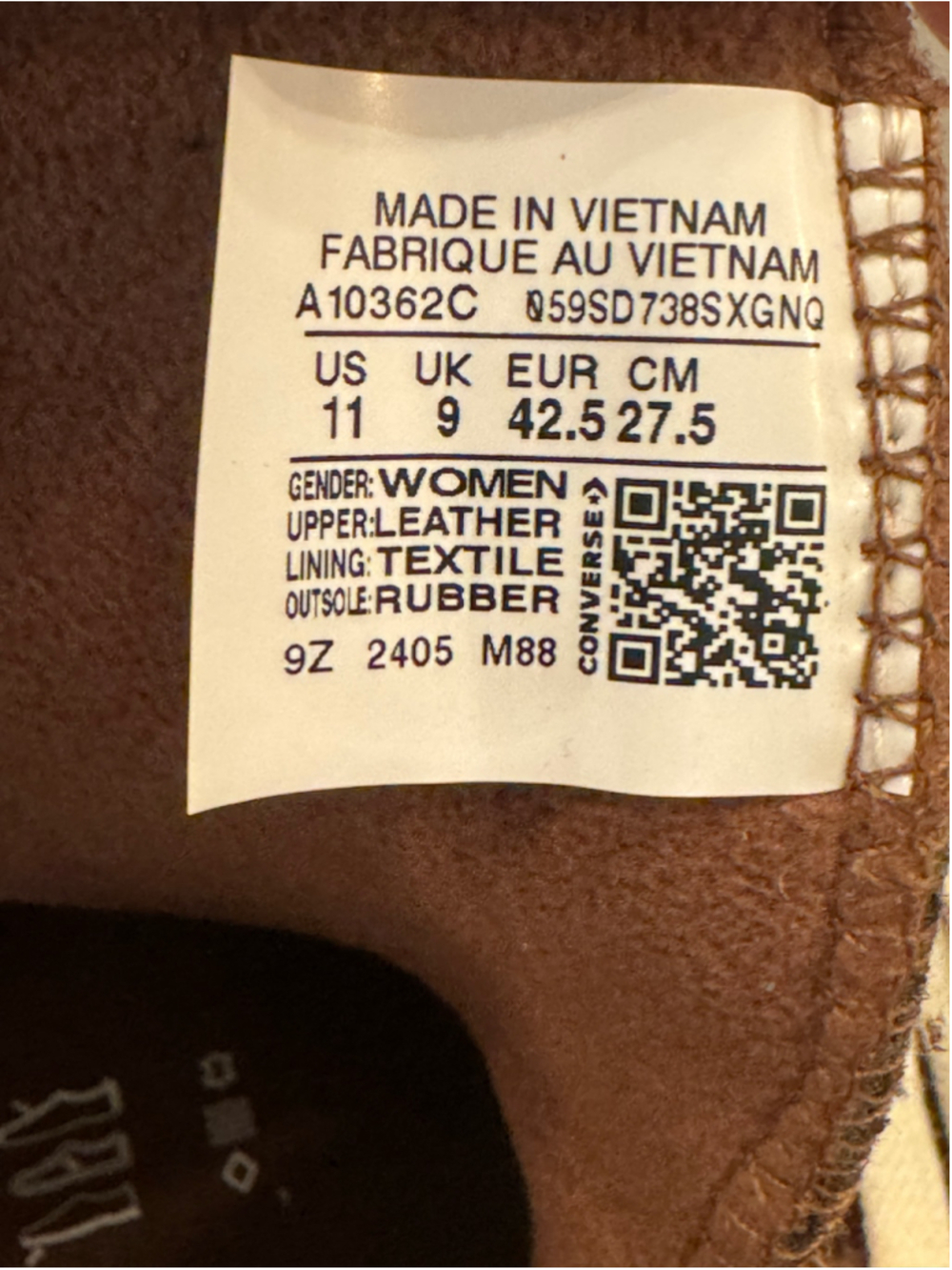 Converse Chuck Taylor All Star Lift Hi A10362C Bear Nap Leather Women’s 11 - Picture 8 of 8